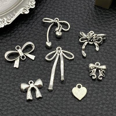 20Pcs Handmade Pendant With Bow For Jewelry Making Supplies Diy Charms Bracelet And Key Chain Accessories