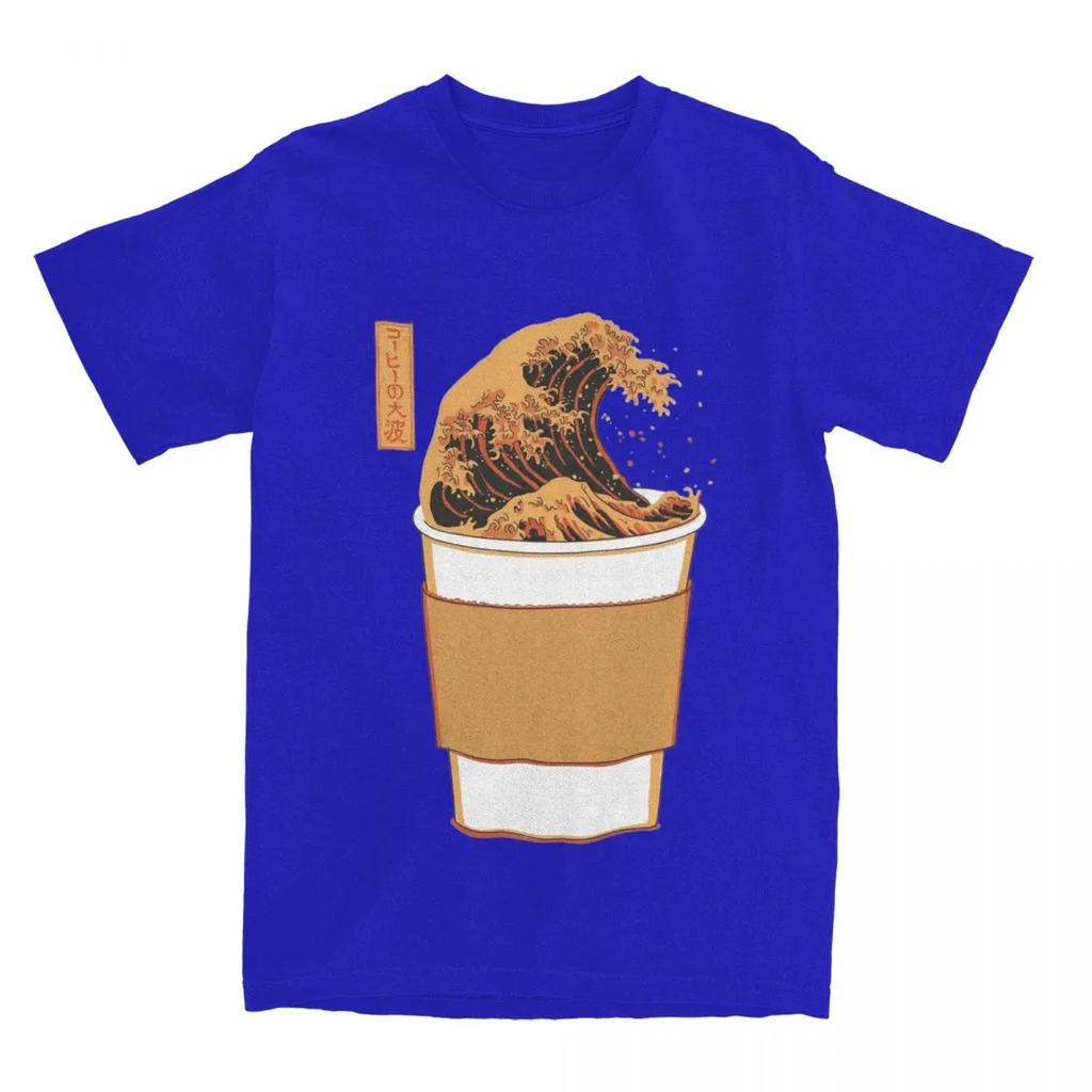 Die große Welle des Kaffees T-Shirts Bekleidung Herren Damen Pure Humor T-Shirts Kurzarm Kleidung Alle Jahreszeiten