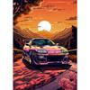 Vintage s Retro Car Japanese Landscape Poster  GTR Luxury Cars Canvas Painting HD Print Wall Art for Living Room  Bedroom Decor