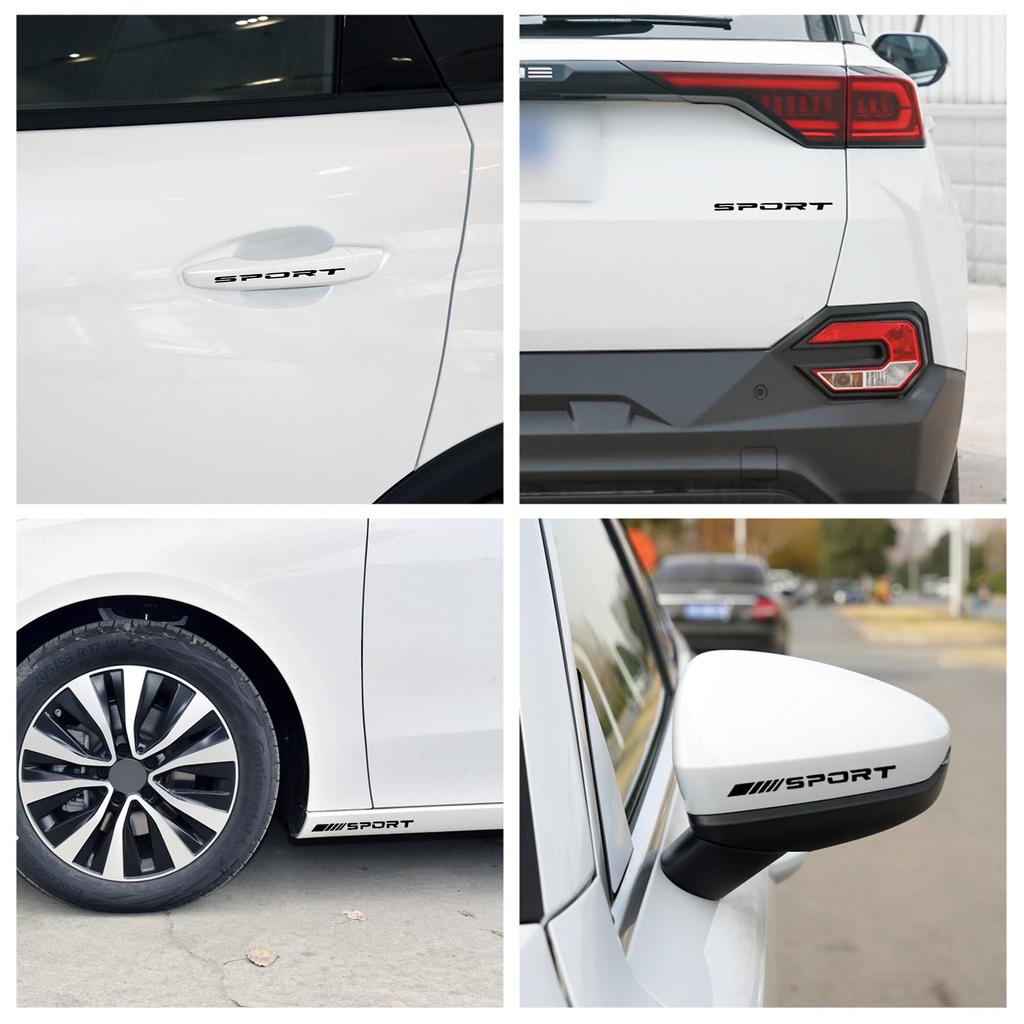 TOMALL 8Pcs Sports Emblem Reflective Sticker for Car Wheel Rim