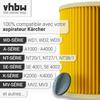 Vhbw 2x filtre plissé compatible avec Kärcher WD 2500 M, WD 3200 AF aspirateur - jaune