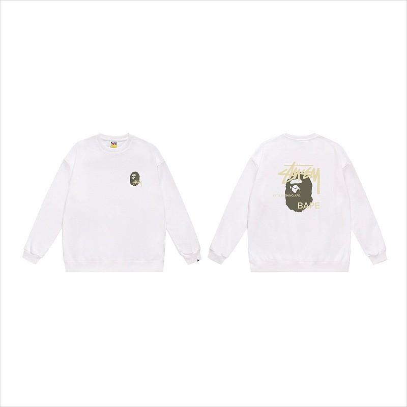 Unisex lässiger übergroßer Rundhals-Pullover mit Schriftzug-Print leichter Baumwoll-Hoodie