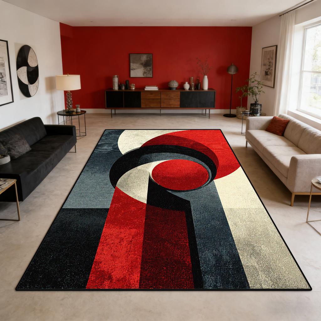 Nordic Abstract Style Large Living Room Carpet Flannel Non-slip Washable Sofa Decoration Rug Bedroom Cloakroom Fluffy Floor Mat