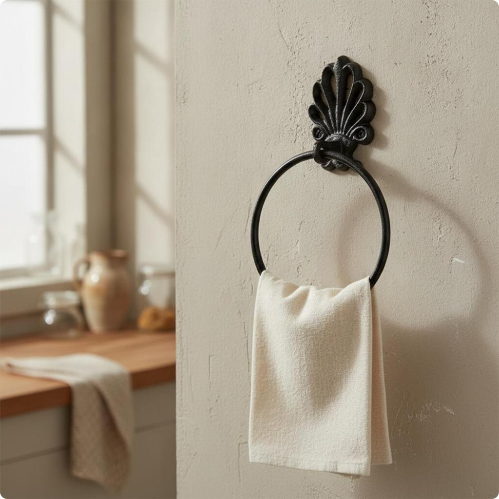 Towel Loop with Shell Backplate Vintage-Style Easy To Install
