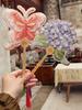 Embroider Flowers Circular Fan Retro Butterfly Hydrangea Lotus Double-Sided Embroidery Bamboo Handle Temple Fan Chinese Style Ornaments