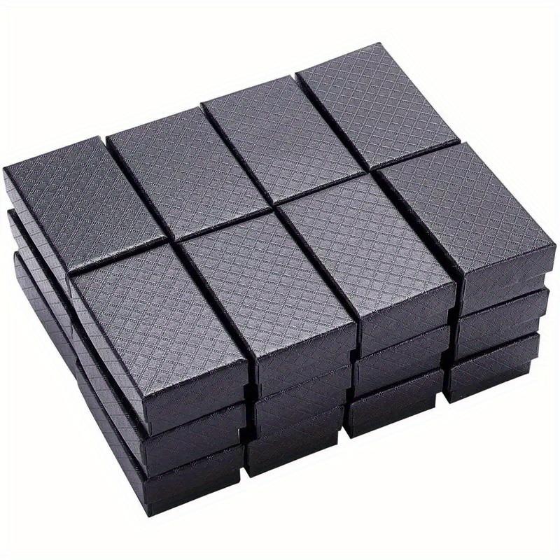 24-piece Set of Exquisite Black Diamond Pattern Jewellery Packaging Boxes - Perfect Square Gift Boxes for Gifting Jewellery