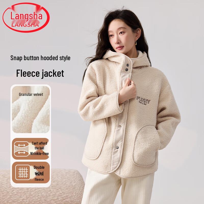 

Women s Faux Fur Lamb Wool Style Hooded Fleece Jacket S