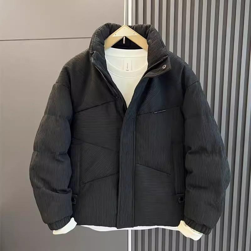 

Fashion stand-up collar down jacket men s new winter texture light business casual short men s autumn and winter jacket padded jacket M