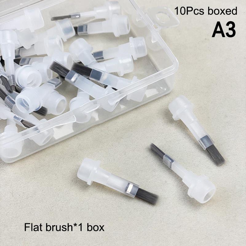 1Set Nail Polish Brush With Double Head Pen Wooden Rod Can Replacement Nail Brush Liquid Applicators Manicure Tools