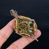 Ammonite Fossil 999 Copper Wire Wrapped Pendant, Handmade Gemstone Jewelry Pendant For Memorial Day