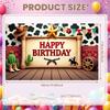 Rodeo Birthday Banner Cowboy Riding  Rodeo Party Display Wild West Birthday Banner Gold Star Embellishment