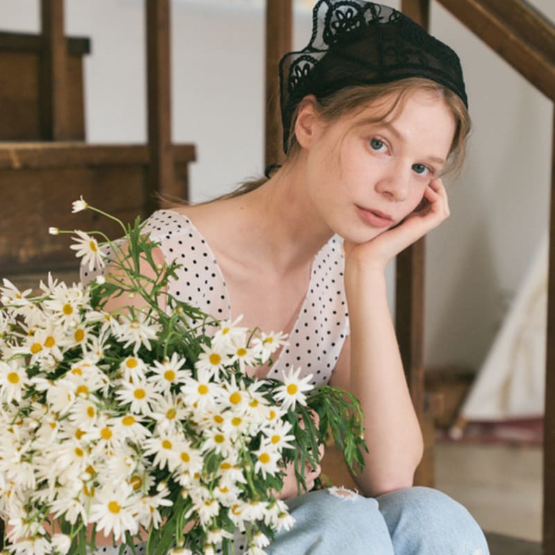 RaJu Lace Triangle Head Scarf_4 Color