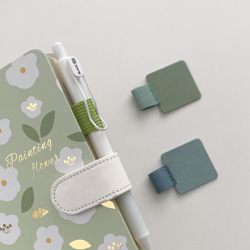 Pen Loops Pencil Holders Self-Adhesive Pu Leather Pad For Stylus Pencil Books Notebooks Anti-Lost Anti-Fall Elastic Loops