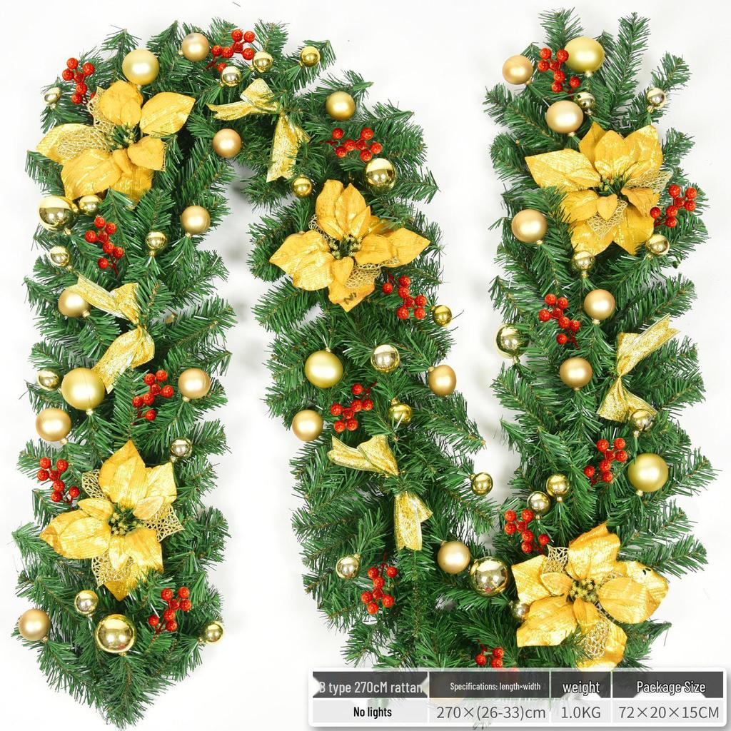 Christmas Glimmer: Garland Set for Tree, Window, and Fireplace with Flocked Leaf Ornaments
