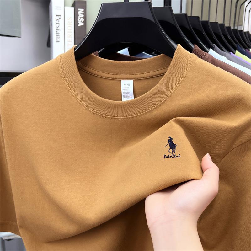 Men's Lightweight 100% Cotton Casual Round Neck T-shirt - Breathable and Fashionable for Summer
