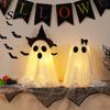 Saisonale Feiertagsdekoration Halloween Geist Dekoration, Leuchtend mit Hexenhut/Schleife, Dekoration Spukhaft Stehend für Veranda Hof Außenparty