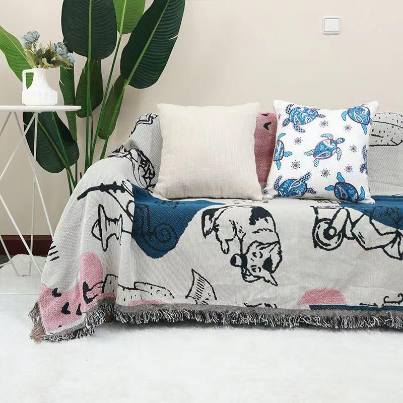Ins Style American Single Person Sofa Blanket Combination Sofa Blanket Single Person Blanket