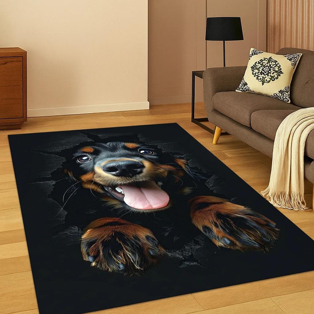 3D Cute Dog Husky Samoye Cartoon Carpet Rug for Bedroom Living Room Sofa Doormat Kitchen Decor Carpet Carpets for Living Room