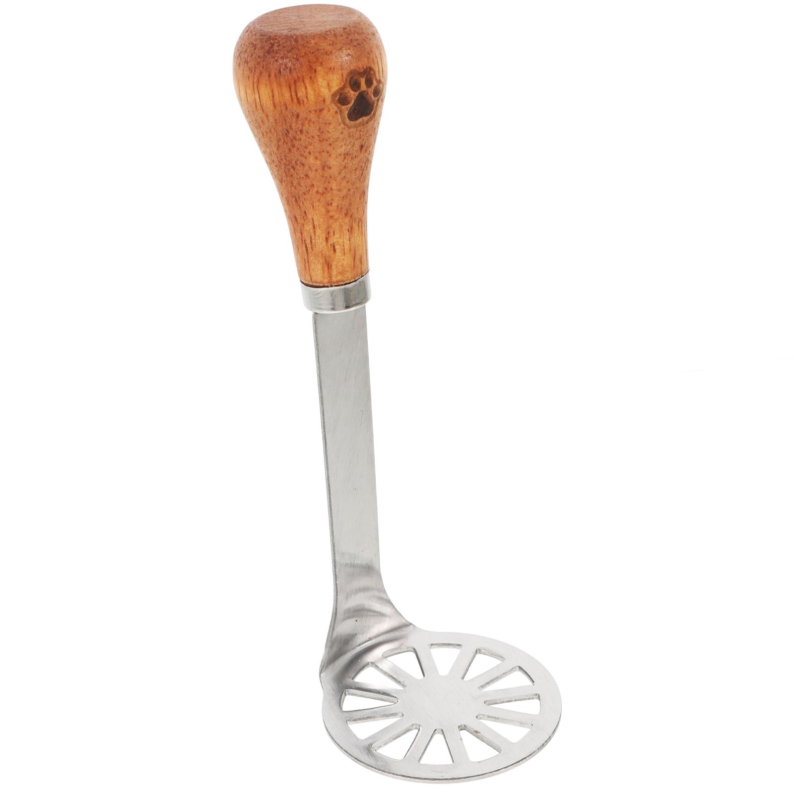 

Potato Masher Ground Beef Banana Crusher Wooden Avocado Tool for Guacamole Silver серебряный