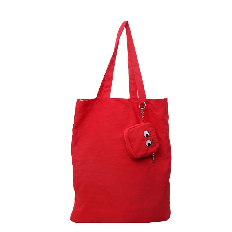 2025 New Personalized Little Monster Foldable Storage Bag Large Capacity Embroidery Colored Cloth Bag Lightweight Tote Bag