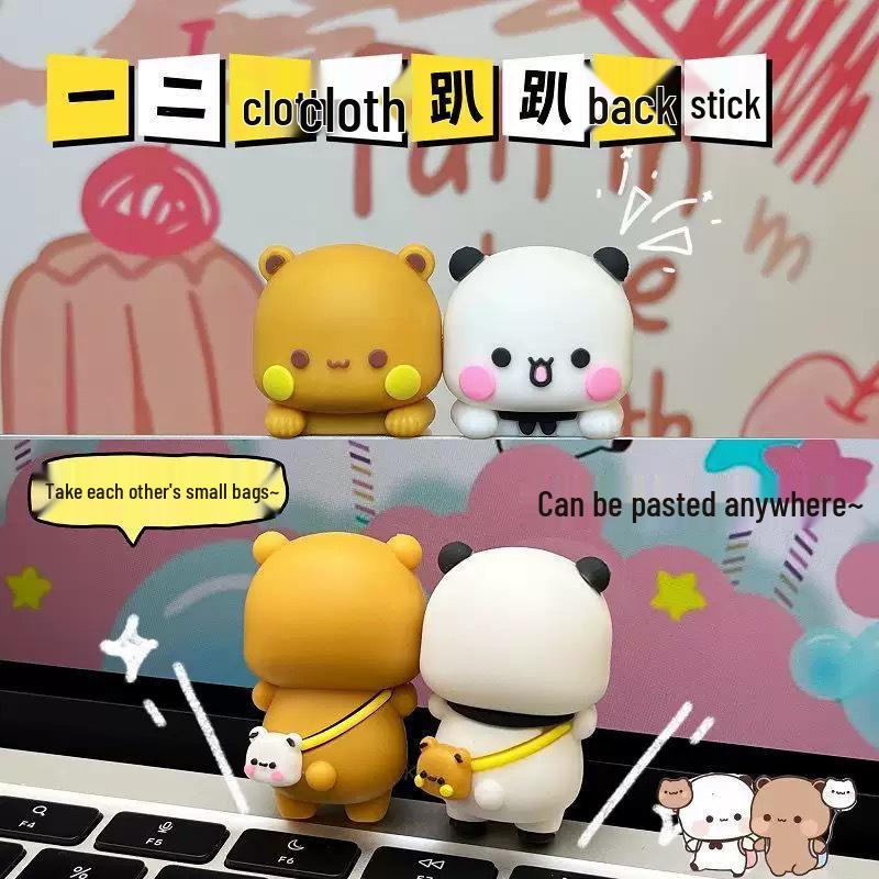 Panda Yi Er Bu Bu Cute Desktop Doll Car Ornament Trendy Cartoon Decor Toy