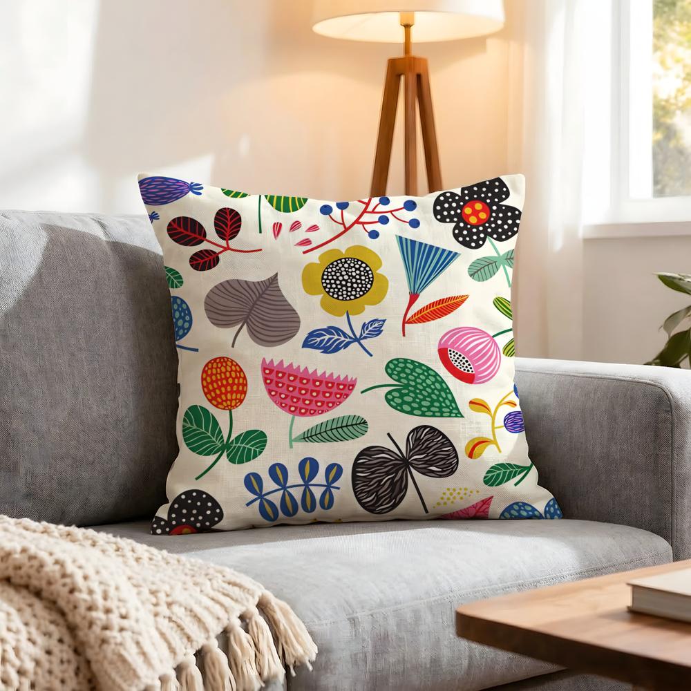 Pattern Scandinavian Floral Cushion Cover 1Pcs Decorative Covers Soft Cushion Case For Sofa Couch Decor 40X40 45X45 Pillowcases