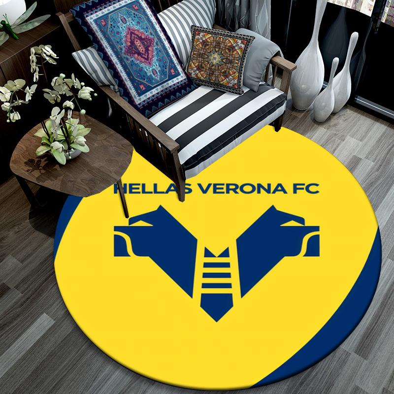 Hellas Verona FC pattern round rug,Carpet Rug for Living Room Bedroom Playroom ,Non-slip Floor Mat,Holiday Gifts and Birthday Gifts.