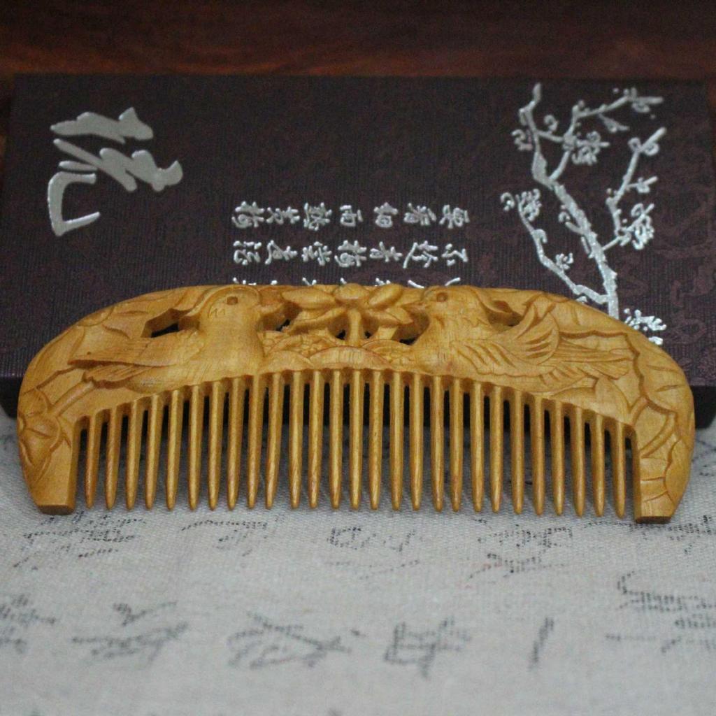 Ancient Style Sabina Wood Carved Comb Series - Floral Design, Perfect Valentine’s Gift