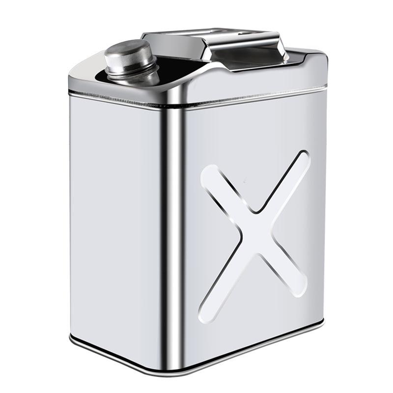 Stainless Steel Fuel Can - 304 Gasoline & Diesel, 10L/20L/30L, Thickened Portable Car Spare Tank