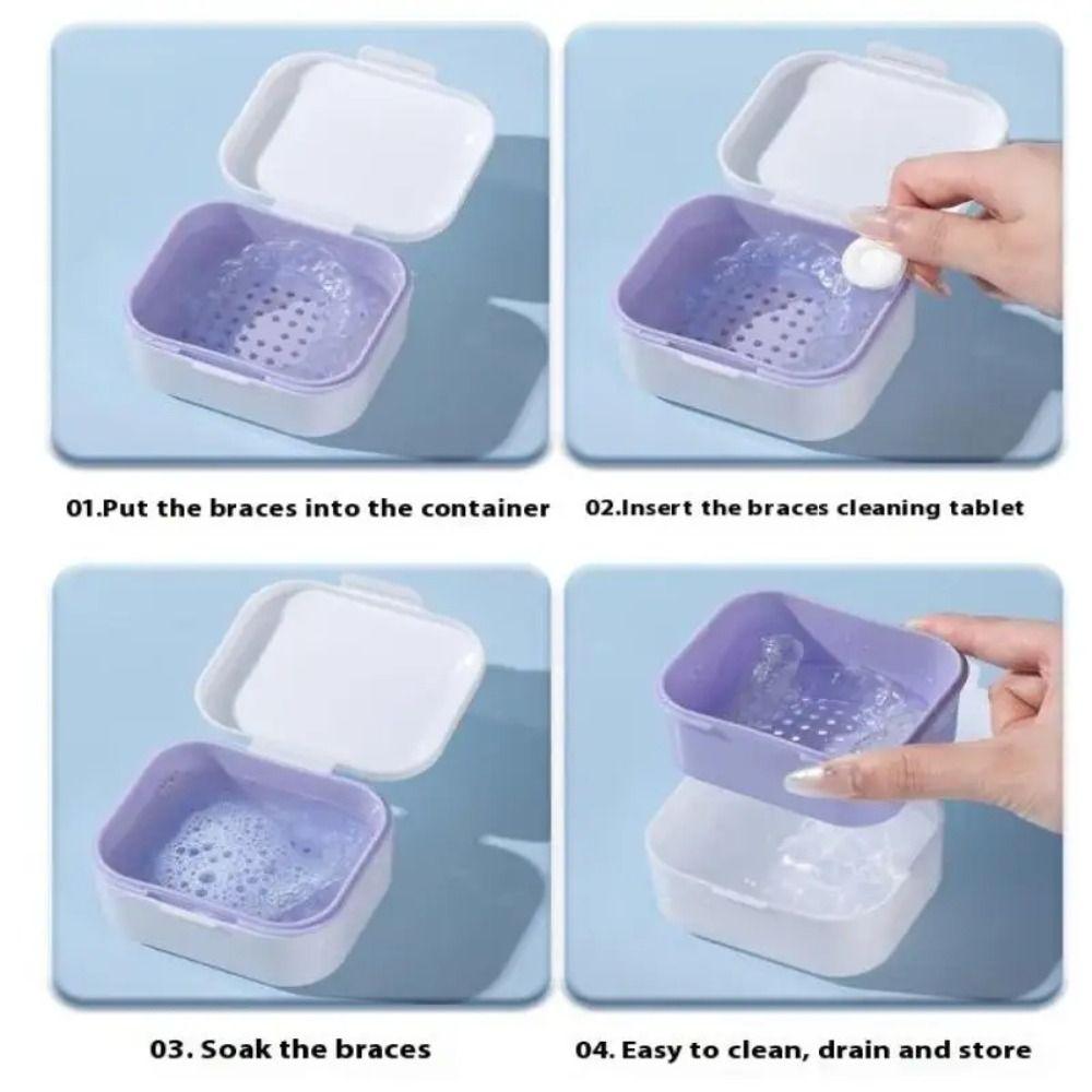 Travel Double Layer Braces Box Draining Mini Orthodontic Retainer Case Portable Denture Storage Box