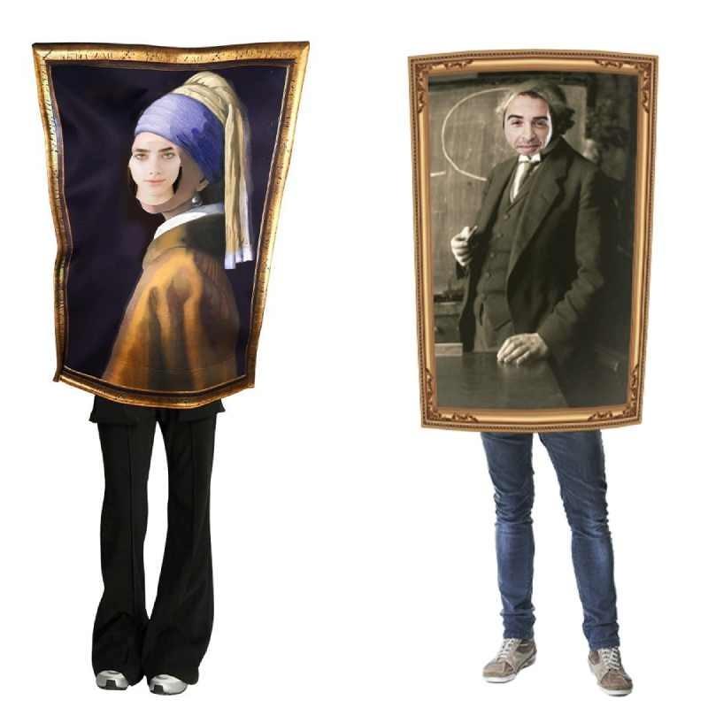 Mona Lisa Cosplay-kostyme med polyesterstoff for Halloween og temafester