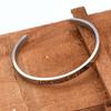 European & American Stainless Steel Open C-Shaped Bangle - Smooth Surface, Laser-Engraveable, Available in 5MM & 15MM