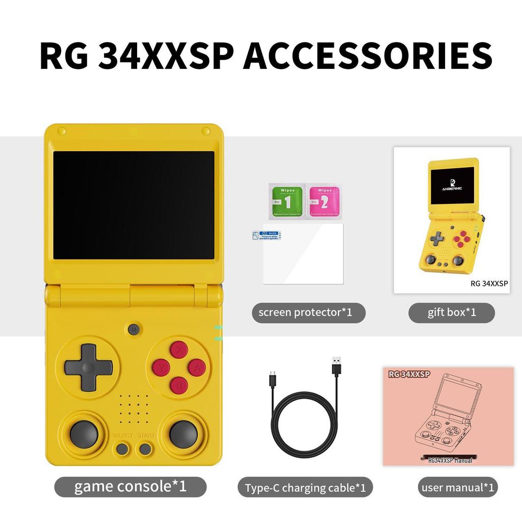 ANBERNIC RG34XXSP Dual Joystick Retro Foldable Clamshell Handheld Gaming Console