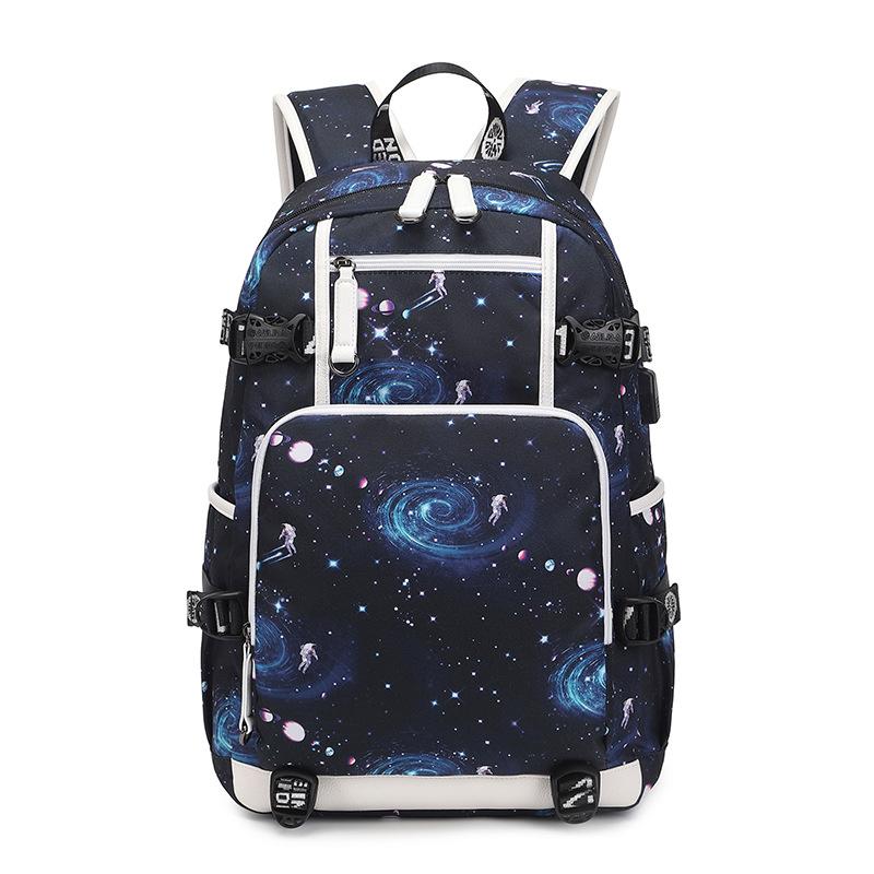 Large Capacity Backpack Men Laptop Backpacks 15.6 Oxford Galaxy Pattern High School Bags Teen College Boy Gril Student Backpack