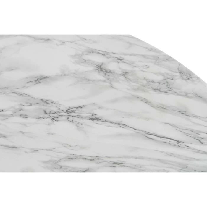 Table basse - Moderne - 120 cm - Finition imitation marbre - Couleurs blanc et doré - Robuste en bois