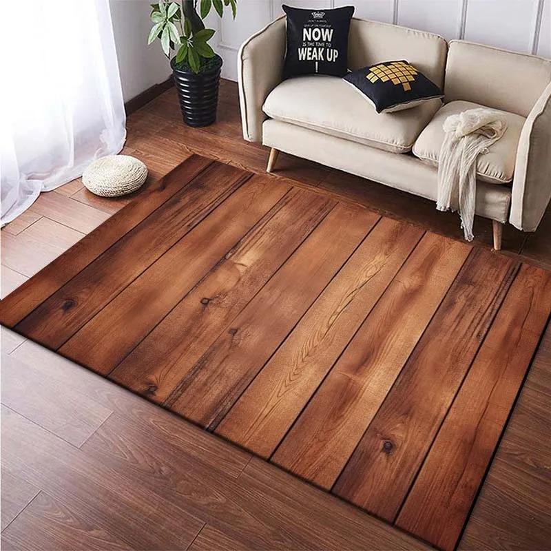 Wooden Floor Pattern Mats Door Front Decoration Home Living Room Mats