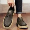 New Business Leather Shoes Men's Casual Leather Shoes Breathable Platform Shoes for Men Autumn Lace-up Loafers Male Sneakers