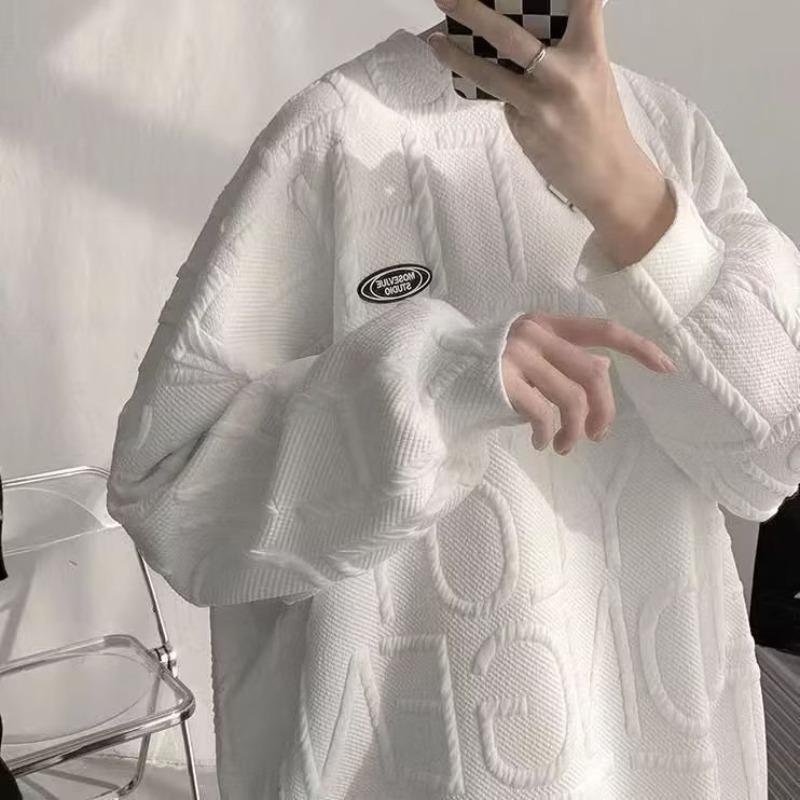 2023 Men's Korean Style Trendy Loose Sweatshirt - Spring/Autumn Fashion High Street Design