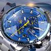 Forsining Drei Zifferblatt Kalender Edelstahl Männer Mechanische Automatische Armbanduhren Top Luxus Military Sport Männliche Uhr