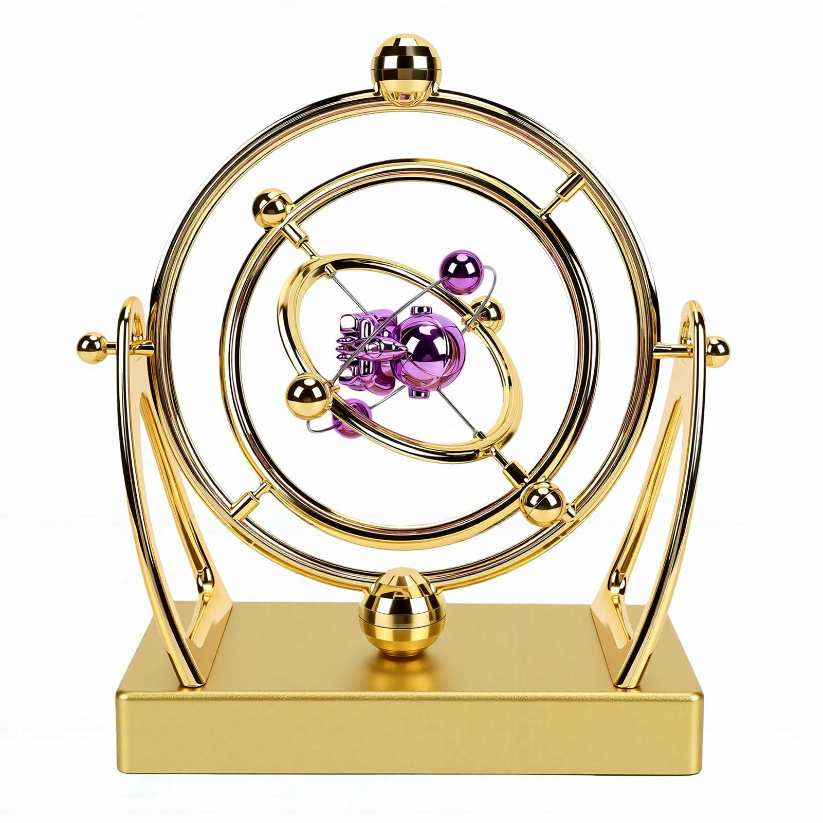 Fishine Celestial Orbit Perpetual Motion Pendulum Kinetic Art Desk Decor 3D Space Battery Powered Perpetual Motion Machine For