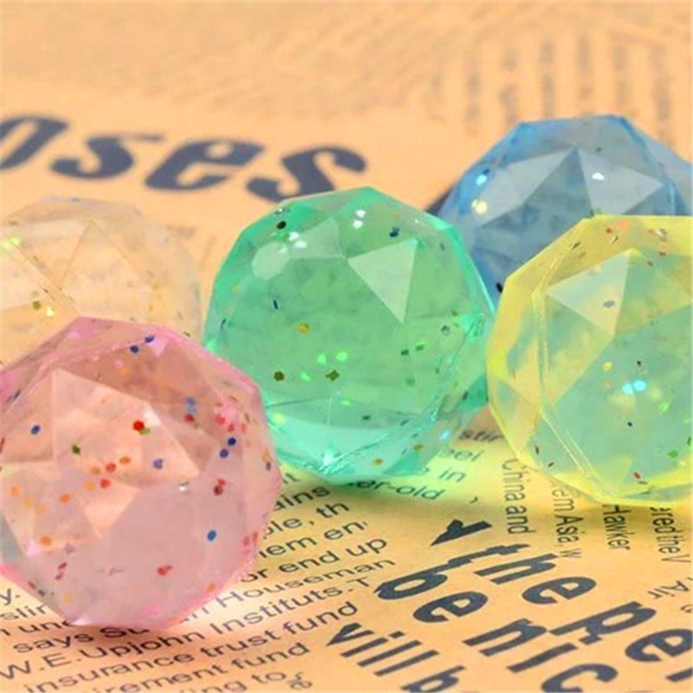 6Pcs Large Rubber Bouncy Ball Clear  Bouncy Ball Creative   Boys