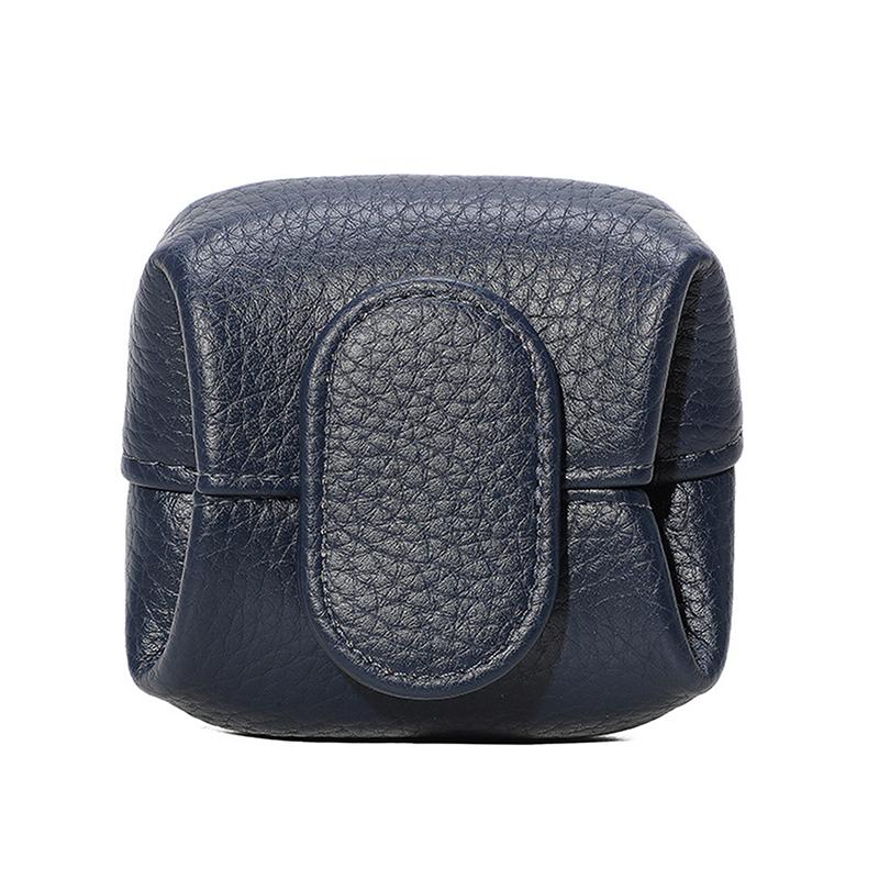 Solid-Color Mini Coin Storage Purse Leather Change Purse For Women Buckle Key Earphone Storage Bag For Outgoing Shopping
