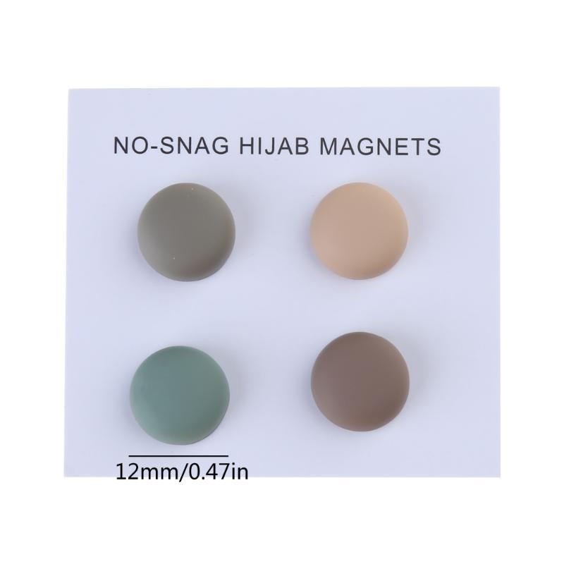 4x Safe Hijab Brooch Strong Metal Magnet Hijab Clip Luxury Accessory No Hole Pins Brooches For Muslim Scarf Party Decor