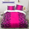 Leopard Pattern Bedding Set Quilt Cover Pillowcase Home Decor Gift (1 * Duvet Cover + 2 * Pillowcase, Without Core)