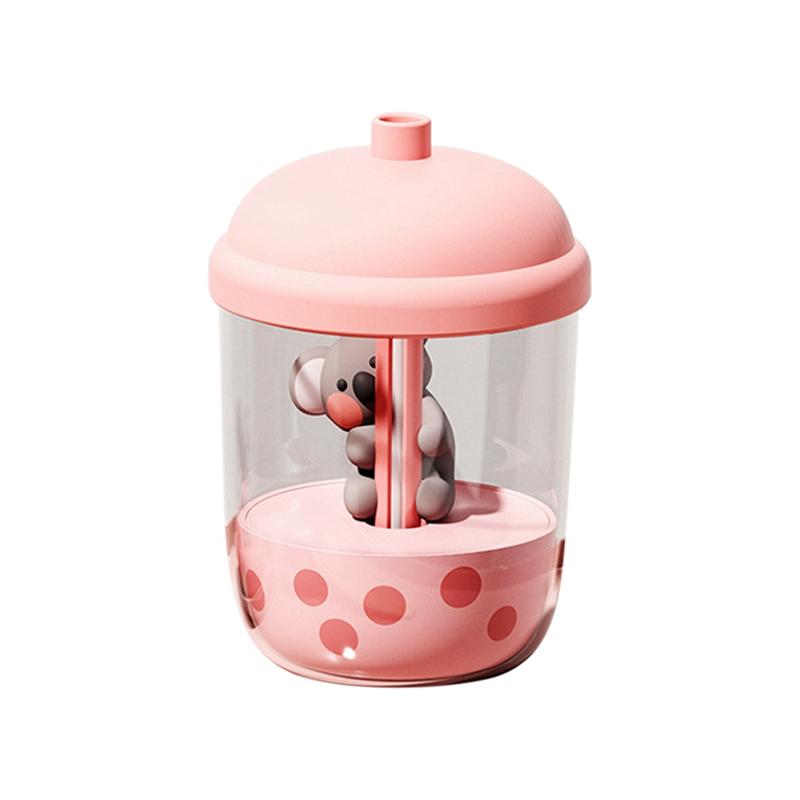 

A65T-450 мл Портативная чашка для молочного чая Коала Очиститель воздуха Увлажнитель USB Настольный распылитель воды Диффузор для спальни розовый