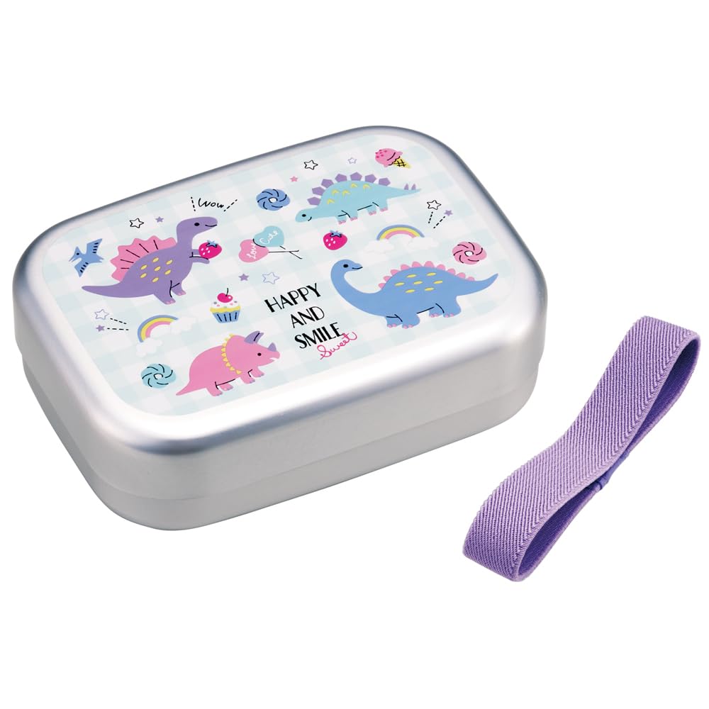 

Skater Children s Aluminum Lunch Box, 370ml Capacity, Insulated Storage, Lunch Belt Included, Made in Japan, Happy & Smile Rainbow Design, Girl s
