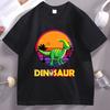 Cartoon Dinosaur Graphic T Shirts Cotton Shortsleeved Round Neck Tshirt Basic Tees Funny Round Neck Breathable Clothing