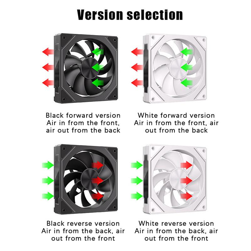 12Cm Argb 4 Pin Computer Case Fan Quiet Cooling 12V Large Air Volume 800-1600Rpm For Desktop Gaming Pc Build