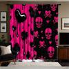 Set di 2 Sacchetti per Asta per Tende a Forma di Teschio Rosa in Poliestere Camera da Letto Soggiorno Decorazione per la Casa Tenda Perfetta Per