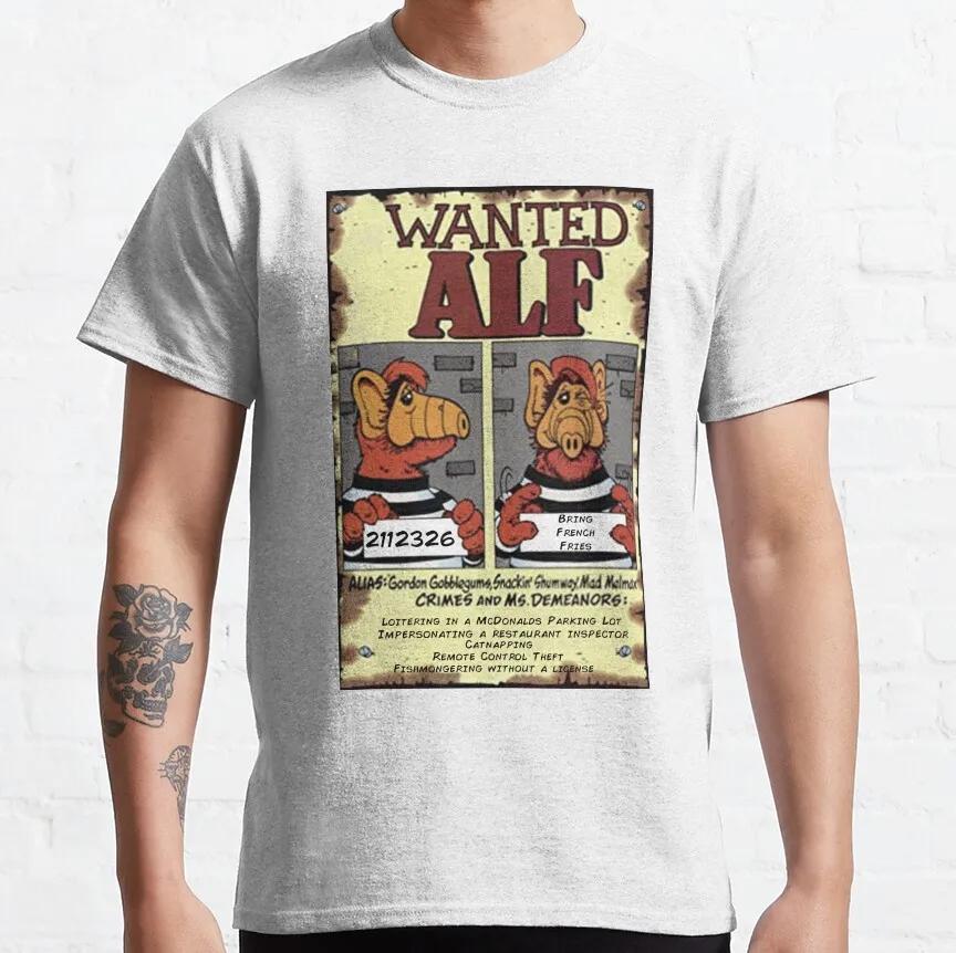 Wanted ALF 80s Cartoon Funny Graphic T Shirts 90s Retro Style Alien Character TV Show Unisex T Shirt Adult All Size S-6XL